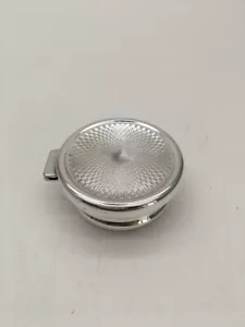 silver plated pill box with engine turned lid made in sheffield - Picture 1 of 5