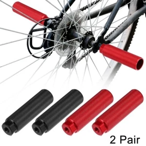 2 pares de estriberas de aleación de aluminio para bicicleta BMX MTB aptas para 3/8 pulgadas negro rojo - Imagen 1 de 7