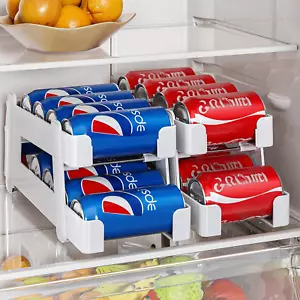 2 Pack Soda Can Organizer Dispenser for Refrigerator, Upgrade Features with Two - Picture 1 of 8