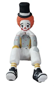 Signierte datierte Zirkus Clown Skulptur Statue 1986 Eduardo Frytz Kreidegeschirr 10 x 9 Zoll - Bild 1 von 7