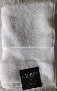 Lauren Ralph Lauren Wescott Sailcloth White Set Of 2 Bath Towels NWT - Picture 1 of 6