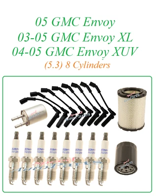 Ajuste para 03-05 GMC Envoy -XL- XUV 5.3 v8: Juego de cables de bujías combustible aire aceite  Foto 1 de 4