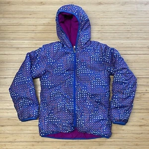 COLUMBIA Reversible Winter Jacket Coat Hooded L Girls 14/16 Insulated WARM - Picture 1 of 11
