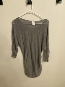 Motherhood Maternity size M grey 3/4 sleeve tunic tee shirt - Picture 1 of 3