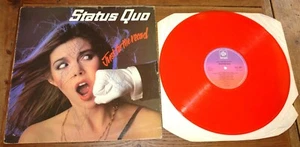 STATUS QUO JUST FOR THE RECORD FULLY HAND SIGNED RED VINYL LP UACC DEALER - Picture 1 of 11