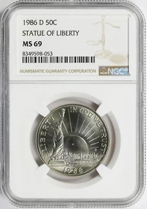 1986-D 50c Statue of Liberty Commemorative Half Dollar NGC MS69 - Picture 1 of 4