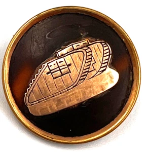 Rare Antique 14CT Gold & TShell 1ST World War Tank Brooch - Picture 1 of 18