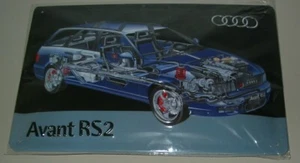 Audi Blechschild Blech Schild Audi Porsche RS B4 8C quattro Biturbo 315 PS NEU! - Picture 1 of 1