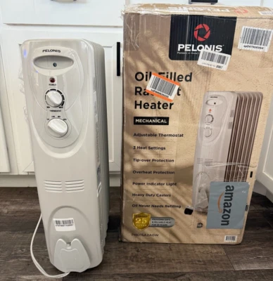 1500W Calentador Lleno de Aceite-Radiador Eléctrico Calentador de Espacio con Termostato Ajustable Foto 1 de 4