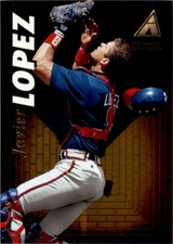 1995 Pinnacle Zenith Javy Lopez . Atlanta Braves #44