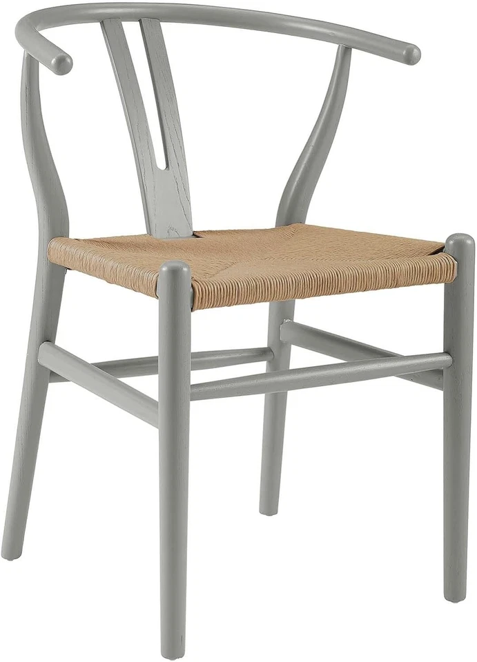 Modway Mid-Century Modern Scandinavian Wood Dining Side Chair in Weathered Gray - Image 1 of 4