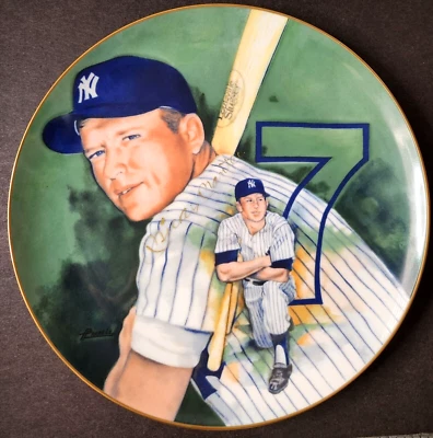 Mickey Mantle 1000 Signed Gold Auto Marigold Collectors Plate #805/11000 JSA COA - Image 1 of 4