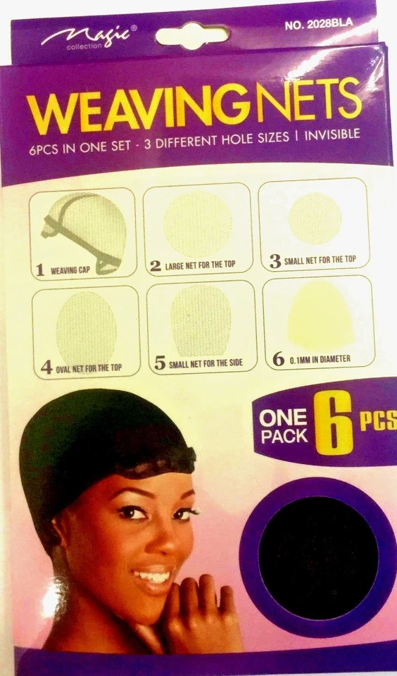 MAGIC COLLECTION WEAVING NET 6 IN 1 SET / 3 DIFFERENT HOLES /ADJUSTABLE #2028BLA - Image 1 of 1