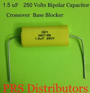 1.5mF 250V BIPOLAR CAPACITOR BASS BLOCKER SPEAKER TWEETER CROSSOVER 1.5uF 1.5 uF - Picture 1 of 4