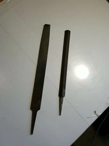 NICHOLSON 12 1/2" flat mill western cut & 10" Heller triangle file - Picture 1 of 8