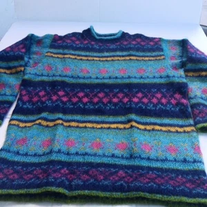 Vintage United Colors of Benetton Mohair Blend Cardigan Sweater Multicolor 2XL - Picture 1 of 22