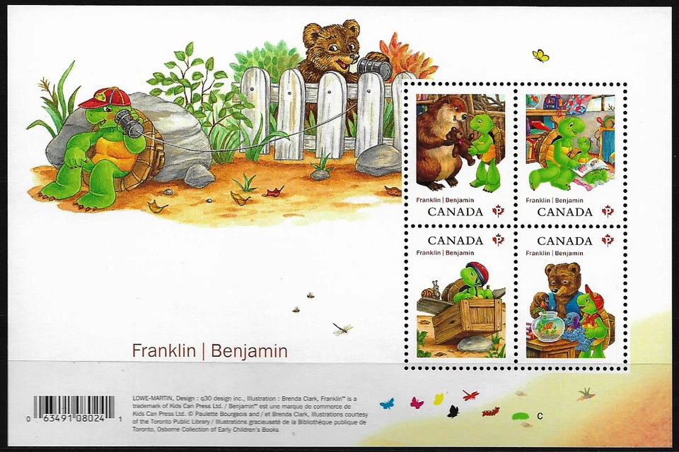 Canada Stamps — Souvenir Sheet — 2012, Franklin / Benjamin, The Turtle #2541 MNH - Image 1 of 1