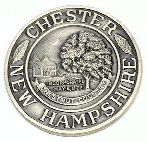 # C3833 CHESTER, N.H. ESTERLINA # 3 MEDALLA CIUDAD, 250º ANIVERSARIO 1972 - Imagen 1 de 3