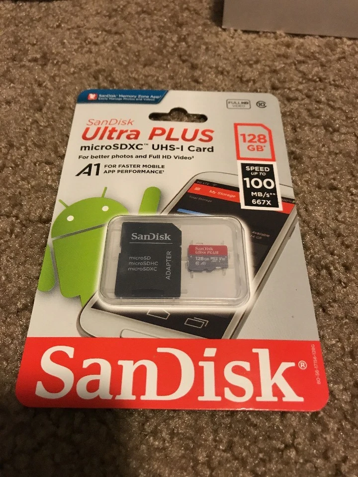 NEW!!!! SANDISK ULTRA PLUS MICROSDXC UHS-I CARD 128GB - Image 1 of 1