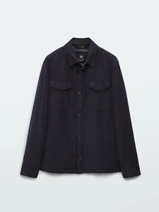 New Massimo Dutti Technical Down Overshirt Jacket S 3408/222 Navy shirt top coat - Picture 1 of 6