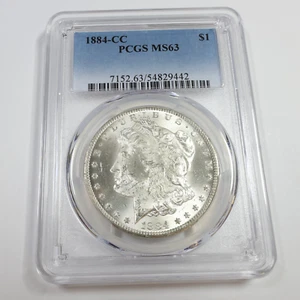 1884 CC CARSON CITY PCGS MS63 - Silver Morgan Dollar $1 US Coin #54446B - Picture 1 of 3