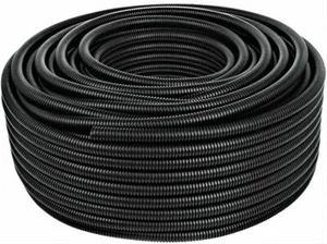 American Terminal 20 Ft. 3/8" Split Wire Loom Conduit Tubing Black Color Sleeve - Picture 1 of 1