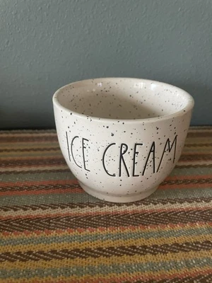 Tigela de sorvete Rae Dunn cerâmica branca patriótica NOVA - Imagem 1 de 3