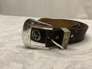 Cinturón vaquero Western de cuero marrón con tachuelas estrella talla 46 para hombre - Imagen 1 de 6