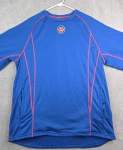 Chicago Cubs Mens Lge Authentic Royal Majestic Practice Pullover Therma Base Top - Picture 1 of 11