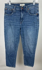 Madewell High Rise Slim Crop Boyjean 28 Stretch Denim Jeans Faded Distressed - Picture 1 of 18