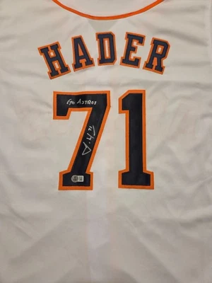 Astros – Josh Hader - #71 Signed Jersey – “Go Astros” – Beckett Certified - Image 1 of 4