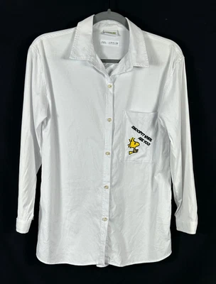Camisa Zara Peanuts Juniors 13-14 Botón Frontal Happy Snoopy Woodstock Bordada Foto 1 de 4