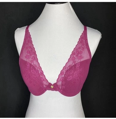 Natori Flowers Bra 30DD Magenta Pink Cherry Blossom Convertible Contour Padded - Image 1 of 4