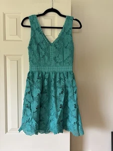 ModCloth Dress Turquoise Blue Lace Crochet Size Small By Soieblu - Picture 1 of 8