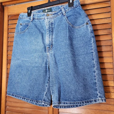 Pantalones Cortos Vintage Hunt Club Mamá Mujer 16 Azul Medio Lavado Elástico Cintura Lateral  Foto 1 de 4