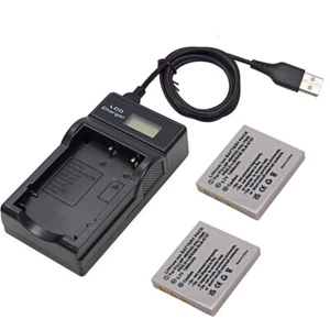 2X CGA-S004/DMW-BCB7 Battery +USB Charger for Panasonic Lumix DMC-FX2 & DMC-FX7 - Picture 1 of 12