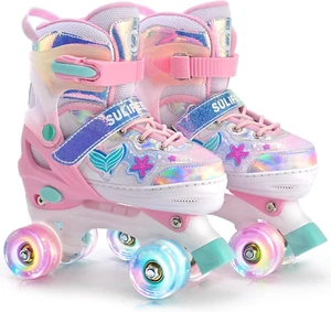 Roller Skates for Girls Boys Kids with Light up Wheels, Adjustable 4 Sizes for L - Picture 1 of 6