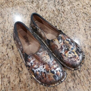 Alegria ROME PATENT Grey/Copper Metallic Clogs Nurses Shoes DEB-386 Size 40 - Picture 1 of 22