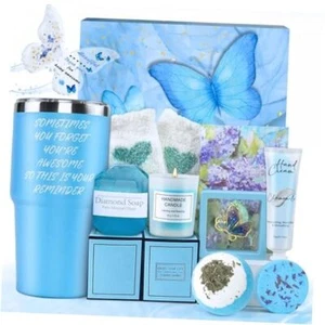 Happy Birthday Gifts for Women Care Package Mothers Day Gifts for Mom Wife Blue - Picture 1 of 7