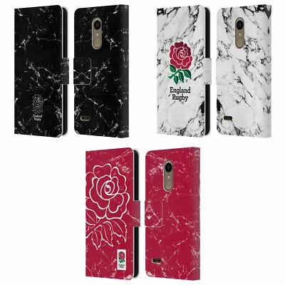 OFFICIAL ENGLAND RUGBY UNION MARBLE LEATHER BOOK WALLET CASE FOR LG PHONES 1 - Image 1 of 4