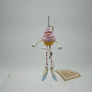MacKenzie-Childs Patience Brewster Birthday Cupcake Ornament 5.5" - Unboxed