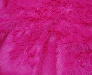 Fuchsia 60" Wide Shaggy faux Fur Fabric BY THE YARD Upholstery drapery - Picture 1 of 1