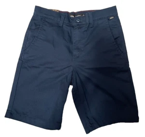 VANS Off the Wall Chino Shorts Youth Boys 28 Inch Waist Twill Street Dark Blue - Picture 1 of 8