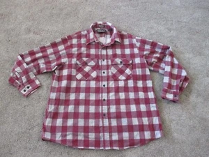 David Taylor Men's Red/White Plaid Flannel Button Up Shirt, Size XL, VGC - Picture 1 of 8