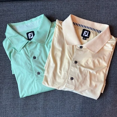 FootJoy Golf Polo Shirt Set Seafoam and Yellow Performance Size XXL - Image 1 of 4