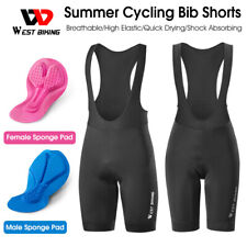 WEST BIKING Summer Cycling Bib Shorts Breathable 3D Padded Racing Shorts Black