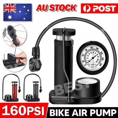 Portable Bicycle Bike Air Pump 160 PSI with Gauge Foot Floor Ball Inflator Kit - image 1 of 4