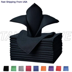 Pack of Restaurant Cloth Napkins 17x17 Inches Dinner Napkins (12 pack) - Picture 1 of 17
