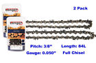 2pcs 24" Chainsaw Chain Blade Full Chisel 3/8 Pitch .050 Gauge 84DL For STIHL