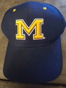 Zephyr Michigan Wolverines "S" Logo Fitted 6 7/8 Wool Blend Blue Hat Cap - Picture 1 of 3